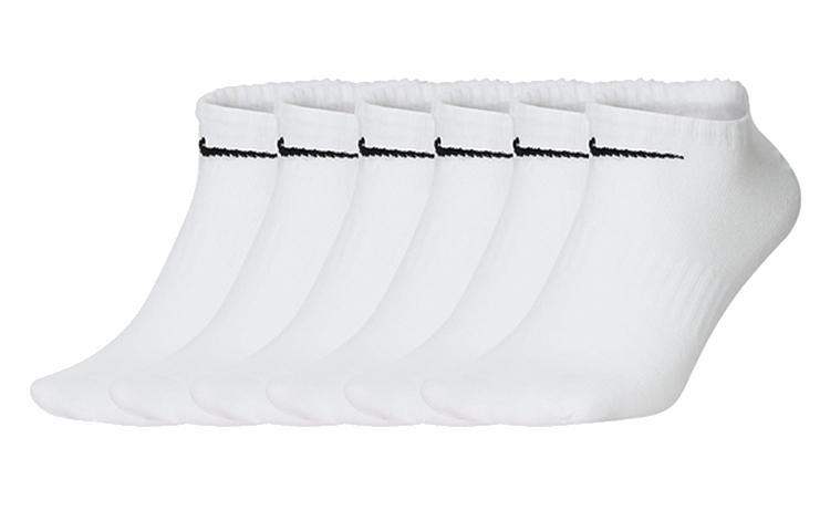 Nike Ankle Socks Unisex 6 Pack White SX7679-100 L
