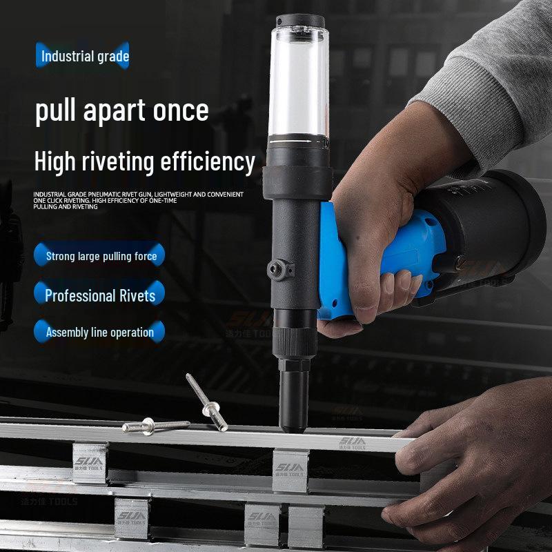 Luo Pneumatic Rivet Gun - Powerful Self-Priming Hydraulic Riveting Machine with Stainless Steel Rivets