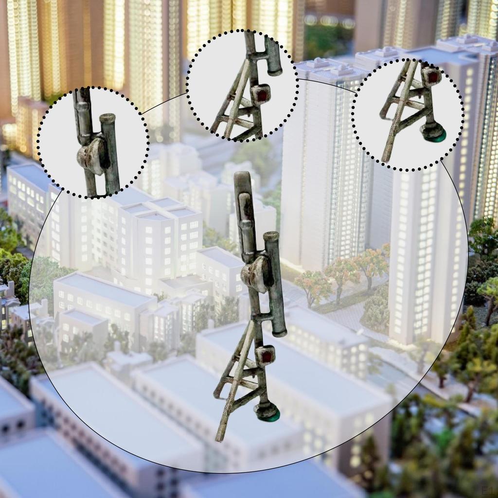1/64 City Model Scene Accessories Dollhouse Decor Railway Scenery Rooftop Parabolic Antenna