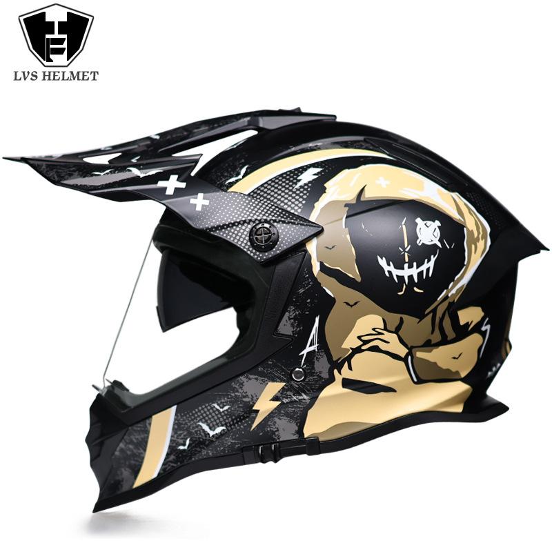 LVS New off-road motorcycle helmet for men and women, dual-lens rally helmet for both road and off-road use3C Authentication
