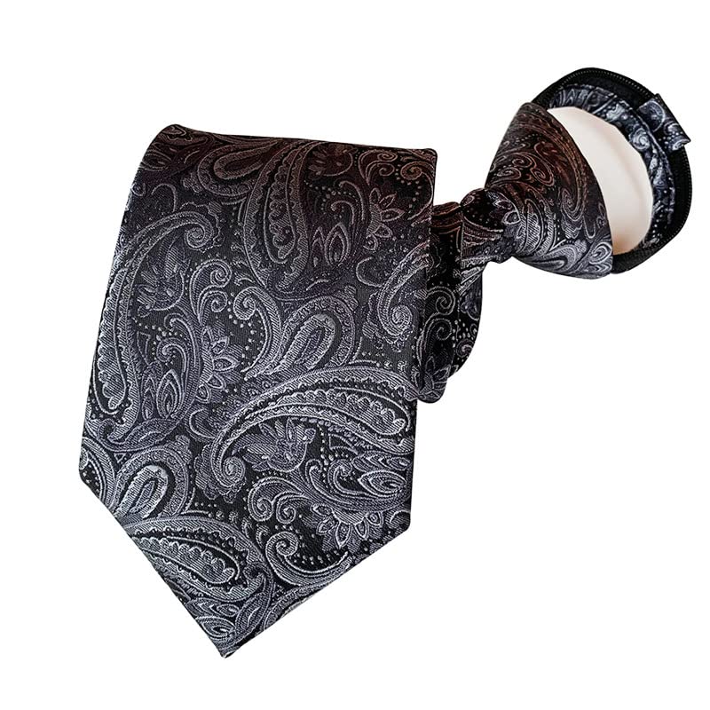 

[NECOTIA] Amazon Exclusive Brand One-Touch Tie - Paisley Pattern, Diamond Dot, Solid Color - Stylish Men s Tie - Gift - Business (05)