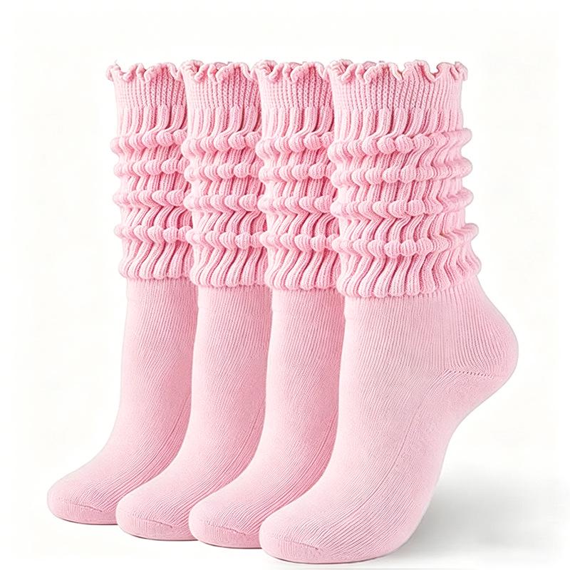 Candy Color Chunky Socks for Men and Women - Autumn/Winter Solid Slimming Long Socks