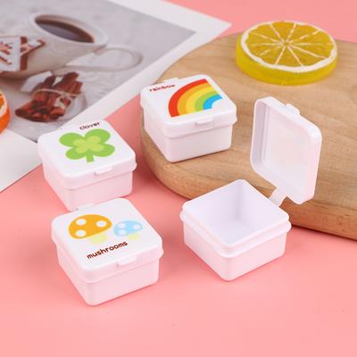 1/4Pcs Mini Square Portable Sauce Bottle Bento Sub-Bottling Plastic Sauce Boxes