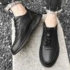 Fashion 2025 New Genuine Leather Board Shoes Mens Spring Autumn Casual Leather Office Shoes Comfy Outdoor Designer Thick Bottom Shoes
