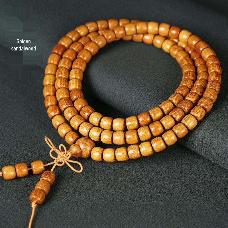 108 Beads Golden Sandalwood Buddhist Mala Bracelet for Men & Women