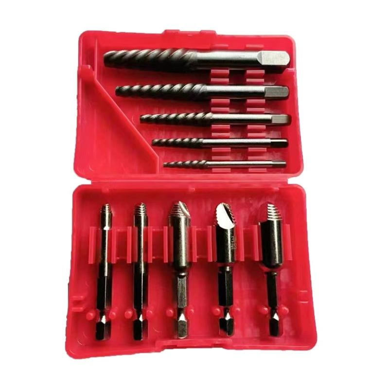 

10Pcs Professiona Broken Screw Puller Coarse Tooth Fine Tooth Faucet Broken Wire Puller Screwdriver Tool Plastic Box білий