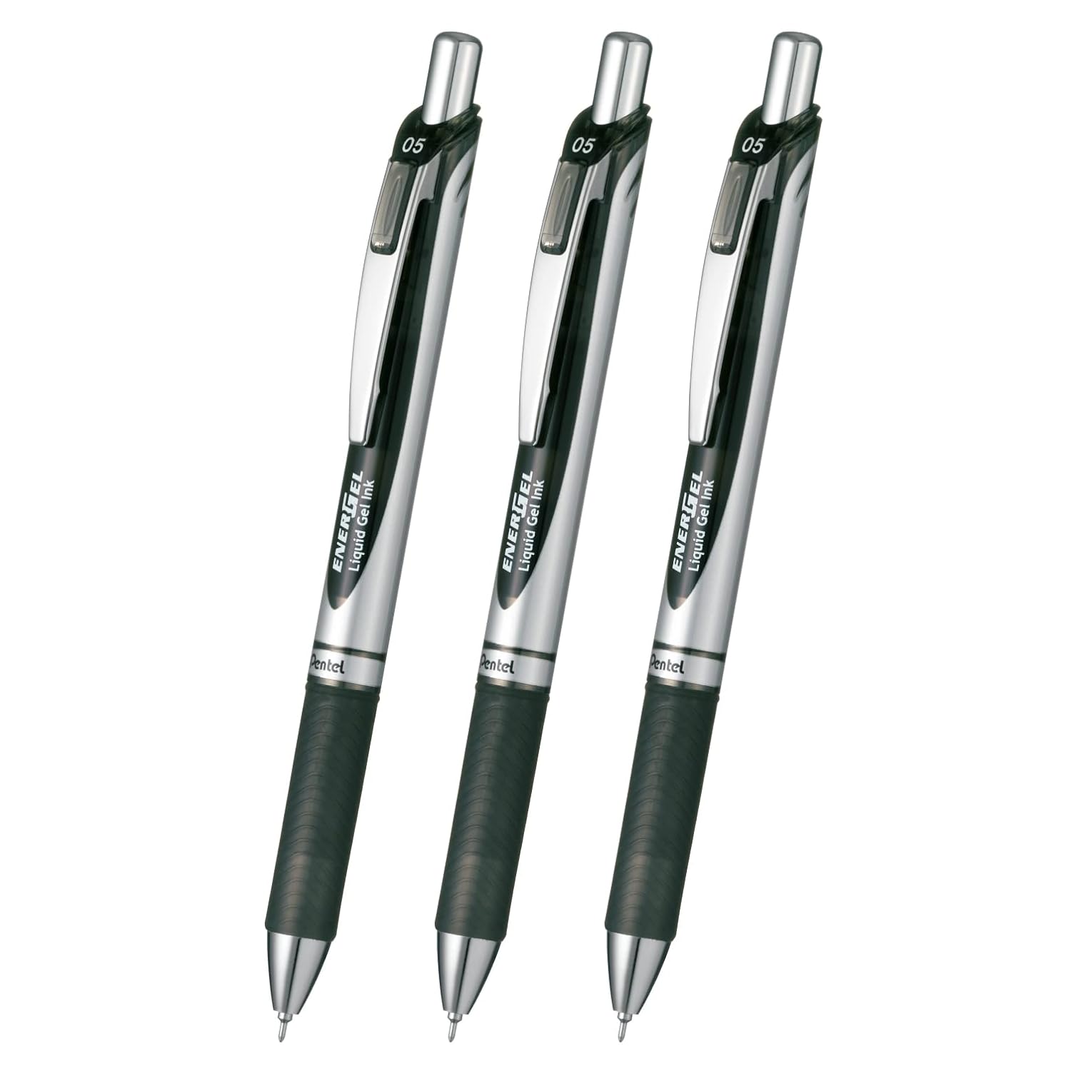 Pentel Ballpoint Pen Gel Ink EnerGel Knock Type 0.5mm BLN75ZA3AMZ Black 3 Pieces
