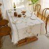 Ying Cross-Border Cotton Linen Embroidered Tablecloth, French Retro American Style, Rectangular.
