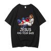 Jesus Has Your Back Jiu Jitsu Cotton T-shirt Men Korean Clothes Pop Culture Gothic T-shirt Comfortable Streetwear Harajuku3