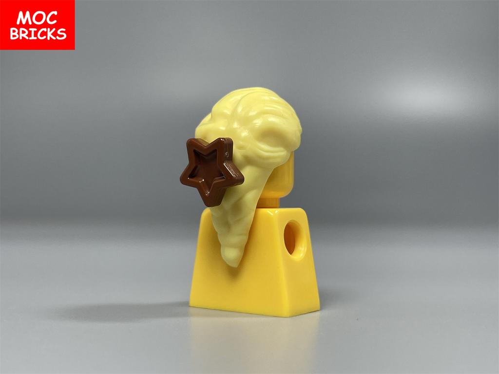 MOC Blocks Female Girl Ponytail Hairs Accessories Bow Assembled Particles Construction Bricks Children's Playthings Plastic Material Dolls