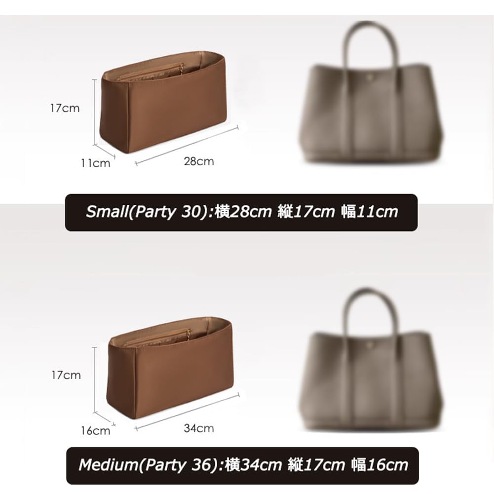 SHINLAD Luxury Tote Bag Inner Bag, Handmade, Lightweight, Self-Standing, Large Capacity (Grey, Small (Party 30): 28cm W X 17cm H X 11cm D)