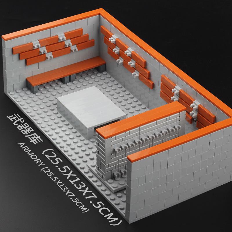 

Іграшка для самостійної збірки, модель з будівельних блоків MOC, сцена, зброярня, військова база, подарунок на день народження дитини, розвиваючі іграшки для дітей