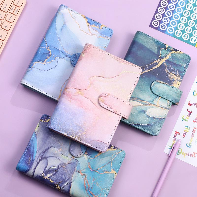 Exclusive Marble Gilded Journal and Budget Planner - A7 Ring Binder, A6 Macaron, A5 Notebook