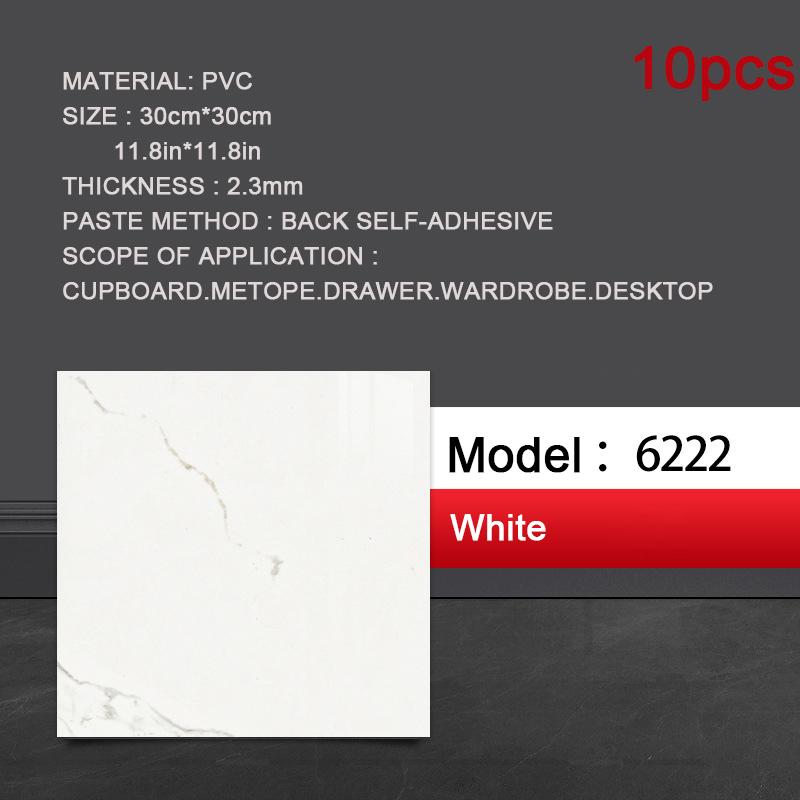 10pcs 30*30cm PVC Imitation Marble Floor Stickers Self-adhesive Wall Stickers Waterproof Bathroom Living Room Moden Decor Decals