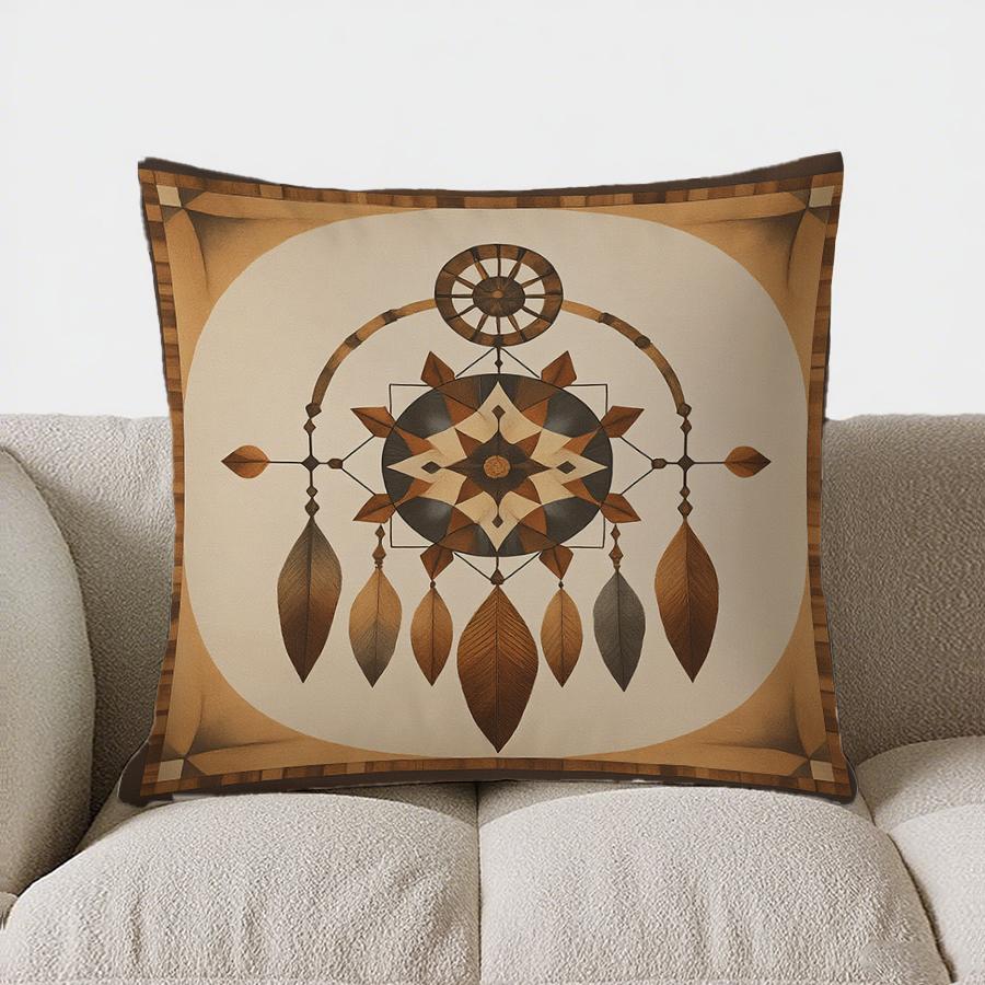 Home Decor Bohemian Dreamcatcher Geometric Printed Pillow Pattern Cushion Cover Suitable For Sofa Bedroom Car Pillow Cover