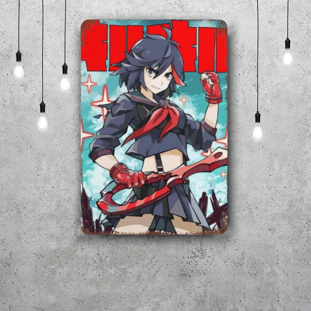 ryuko matoi Retro Vintage Tin Sign Poster Decorative Plaque Metal Plate Wall Decor