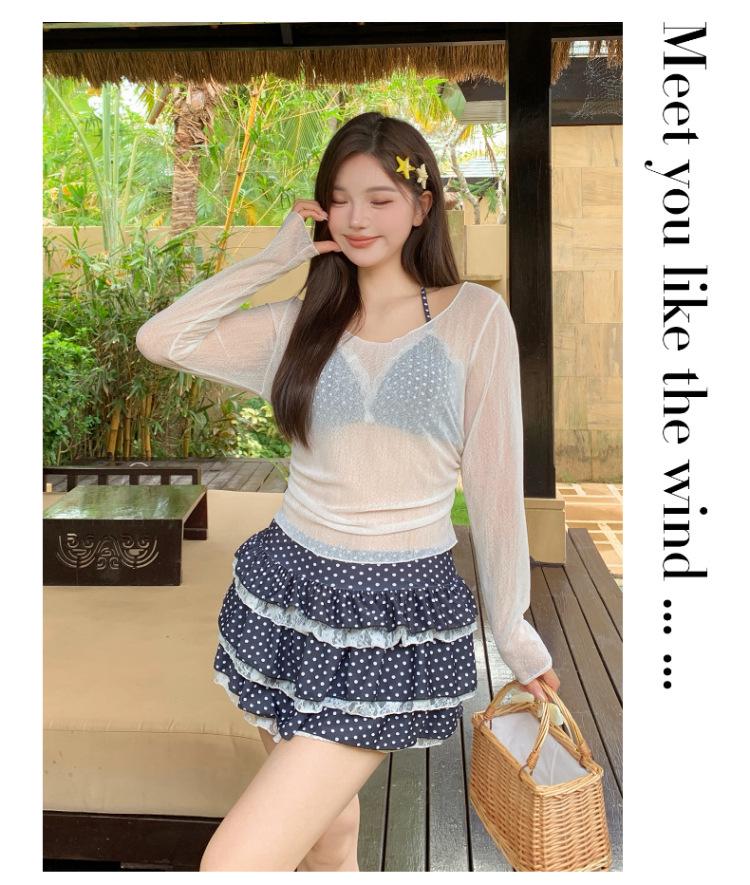 Plus Size Women's Swimsuit: 2025 Three-Piece Bikini Set for Beach or Hot Spring