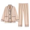 Coral Fleece Pajamas Women'S Winter 2024 Thickened Fleece Autumn And Winter Casual Flannel Loungewear Warm Suit