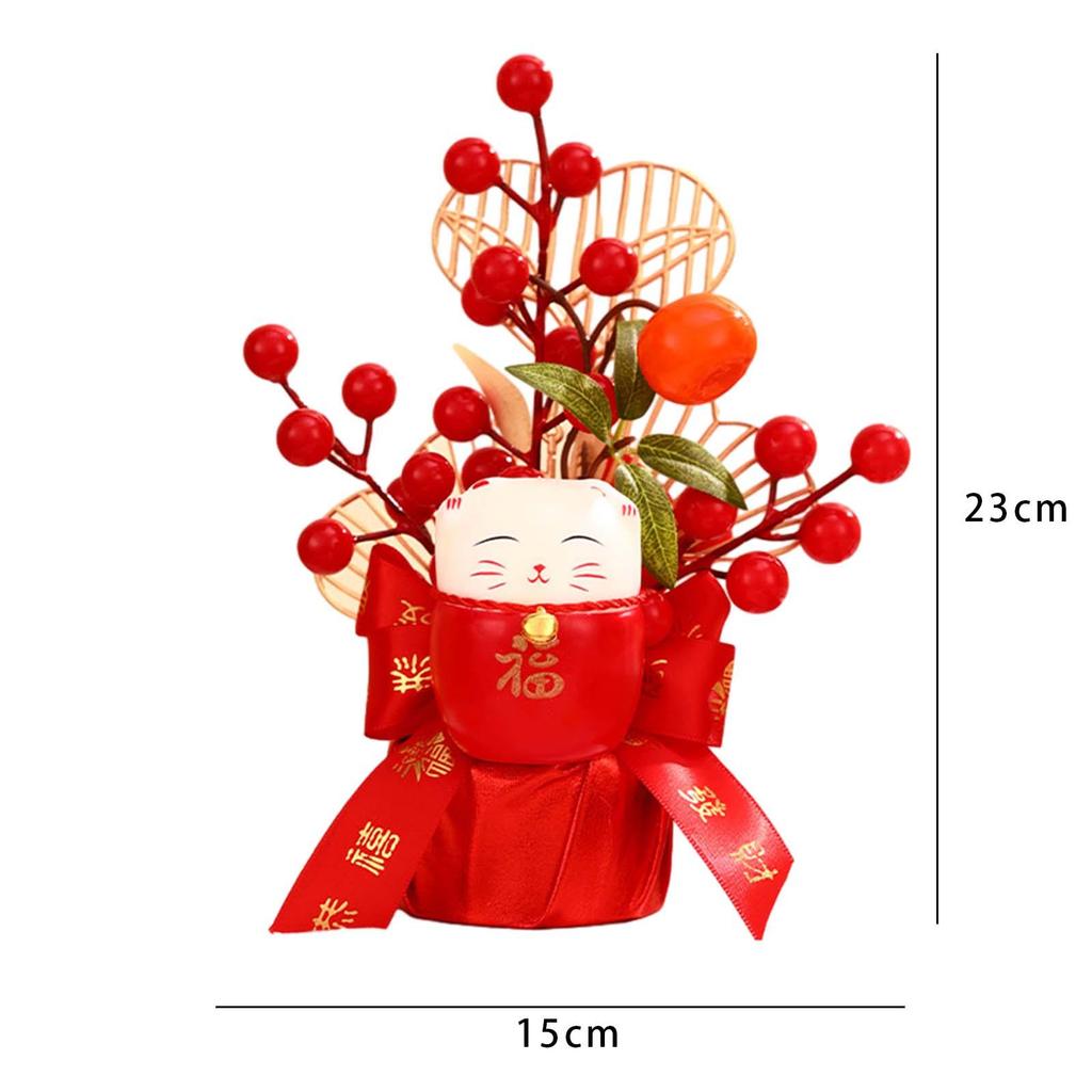 Chinese New Year Decoration Fake Flower Blessing Bucket Art Crafts Lucky Tree