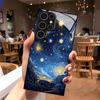 Gold-Infused Night Pattern 2D Phone Case for Samsung S26 S25 S24 S23 S22 S21 S20 A56 A36 A16 - Glass Protective Cover