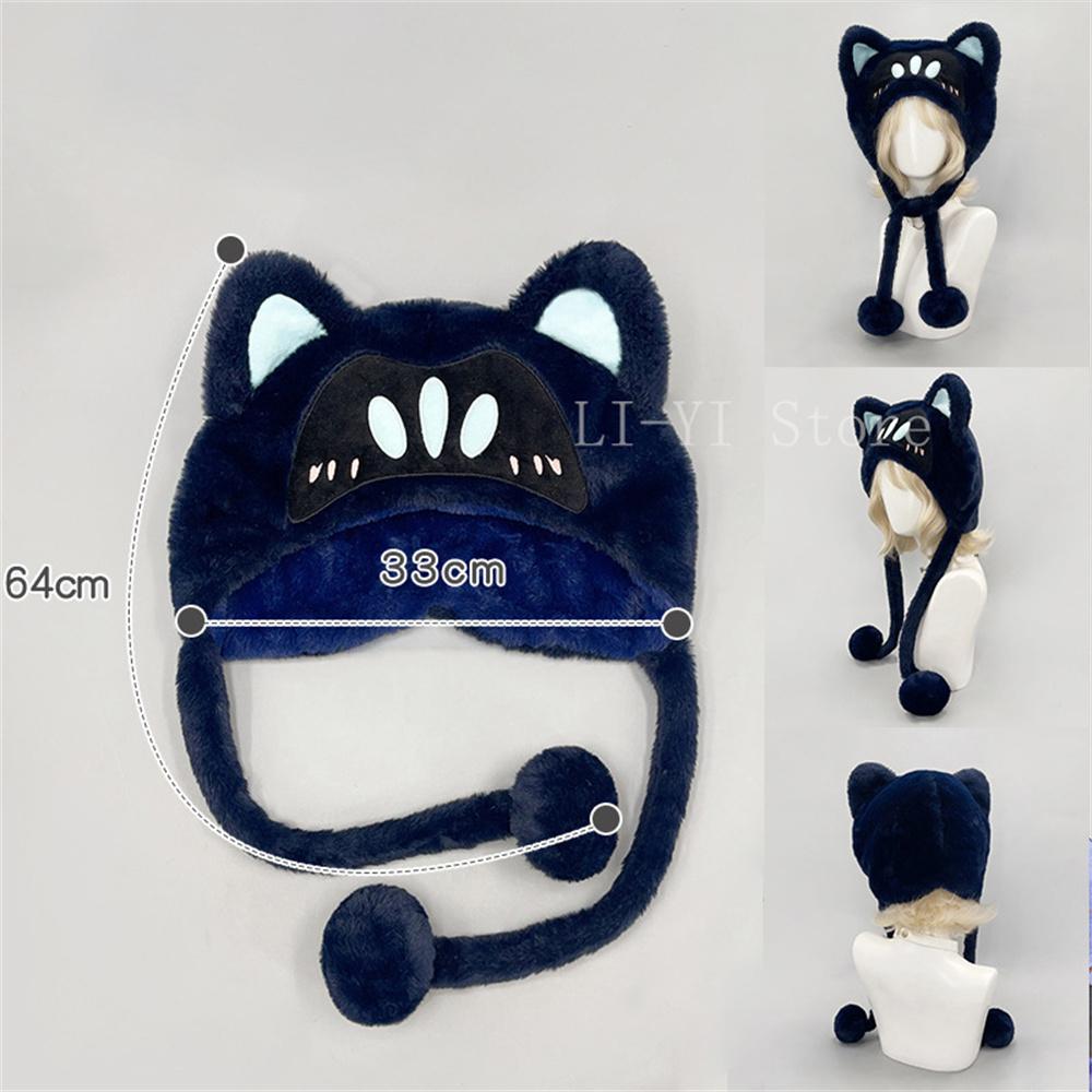 New Plush Winter Hat Gamer Cute Cat Ear Cap Kawaii Ski Hat with Animal Ears Game Character Beanie for Cosplay & Warmth