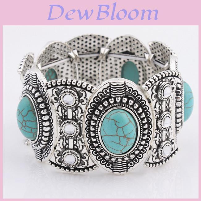 Bohemian Turquoise Bracelets Jewelry With Geometric Pattern For Women