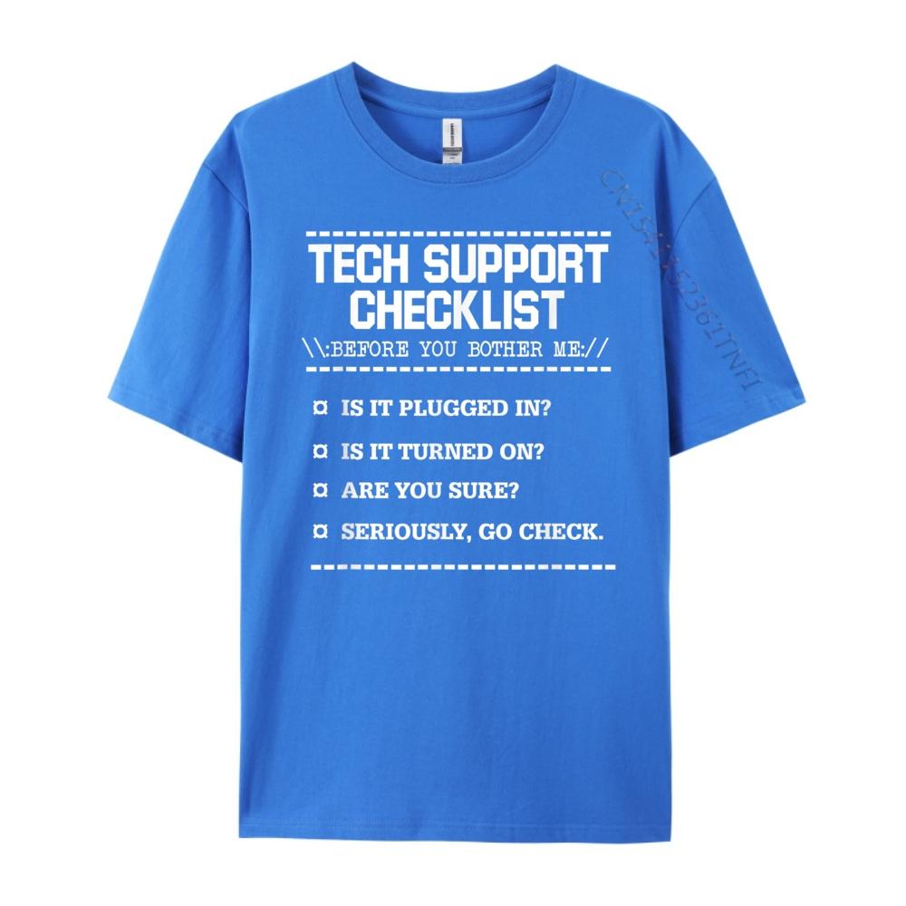 Tech Support Checklist Computer Geek Sysadmin Luxury T Shirt Men High Quality Man Clothes Vaporwave