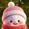 Christmas Ornament 2D Cartoon Snowman Shape Hanging Decoration with Lanyard Festive Atmosphere Christmas Decor