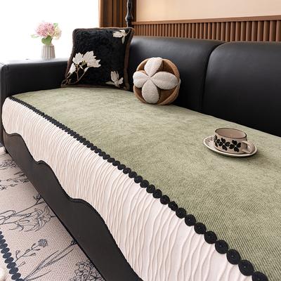 2025 New High-end Sofa Cushion Universal Non-slip Special-shaped Irregular Green Leather Seat Cushion Cover Cloth Towel