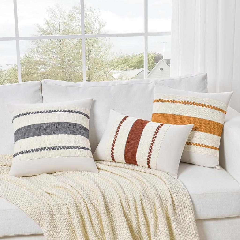 Boho Dekorative Kissenbezüge Bauernhaus Rustikal Couch Überwurf-Kissenbezug Sommer-Kissenbezüge Retro Gewebt für Bett Sofa Stuhl Dekor