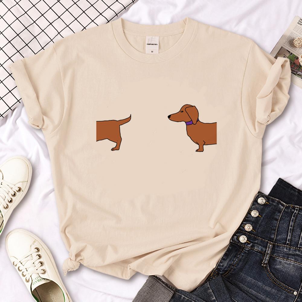 Dachshund Top Women Streetwear Summer Funny Tshirt Girl Graphic Clothes
