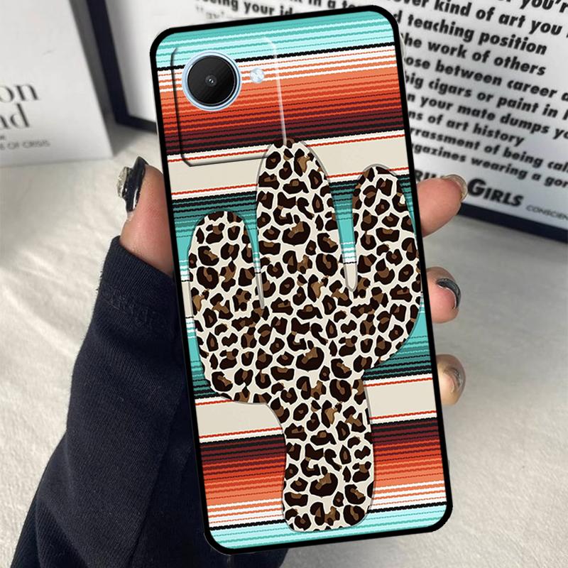 Boho Botanical Leaf Cow Cactus For Realme C55 C75 C67 C63 C51 C61 C53 C35 C65 C71 11 12 13 14 Pro Plus GT6 GT7 15 Pro Case