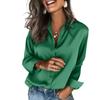 Women's Fashion Casual Solid Color Split Button Long Sleeve Shirt Top
