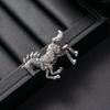 Spilla Cavallo al Galoppo con Strass Retrò: Spilla Animalier di Lusso di Alta Gamma, Gioielleria Creativa Europeo-Americana