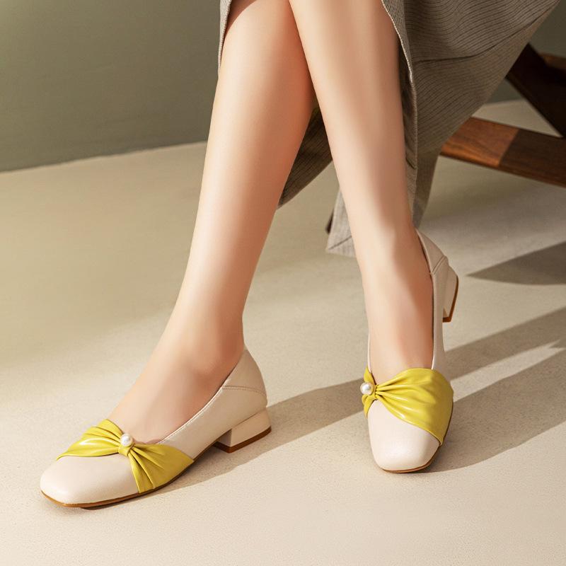 Ogu Shideng Single Shoes Women's Autumn 2025 New Retro Simple Korean Gentle Lady Style Fashion Light Mouth Shoes