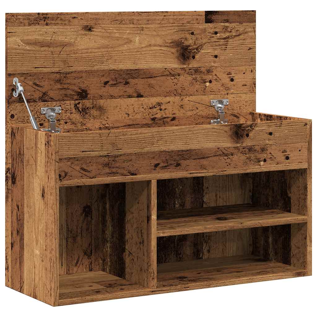 Shoe Bench Vintage Wood Look 80 x 30 x 45 cm Engineered Wood