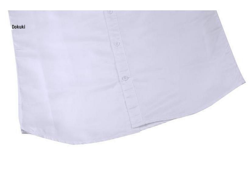 Men's Business Casual Long-Sleeved Solid Color Shirt, Large Size, Trendy Design