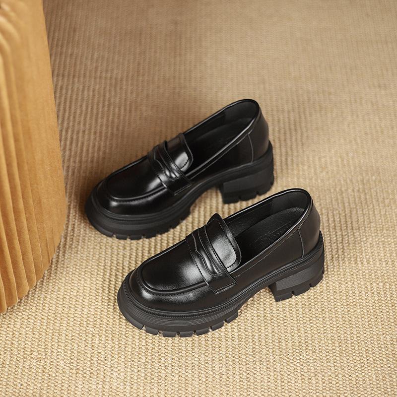 

9см толстая подошва женские осенние маленькие ретро туфли-одиночки с внутренней высотой, увеличивающей рост, черные британские маленькие кожаные туфли маленького размера 33