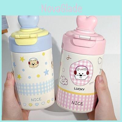 Girl Thermal Mug With Straw And Tea Strainer For Home Office Travel