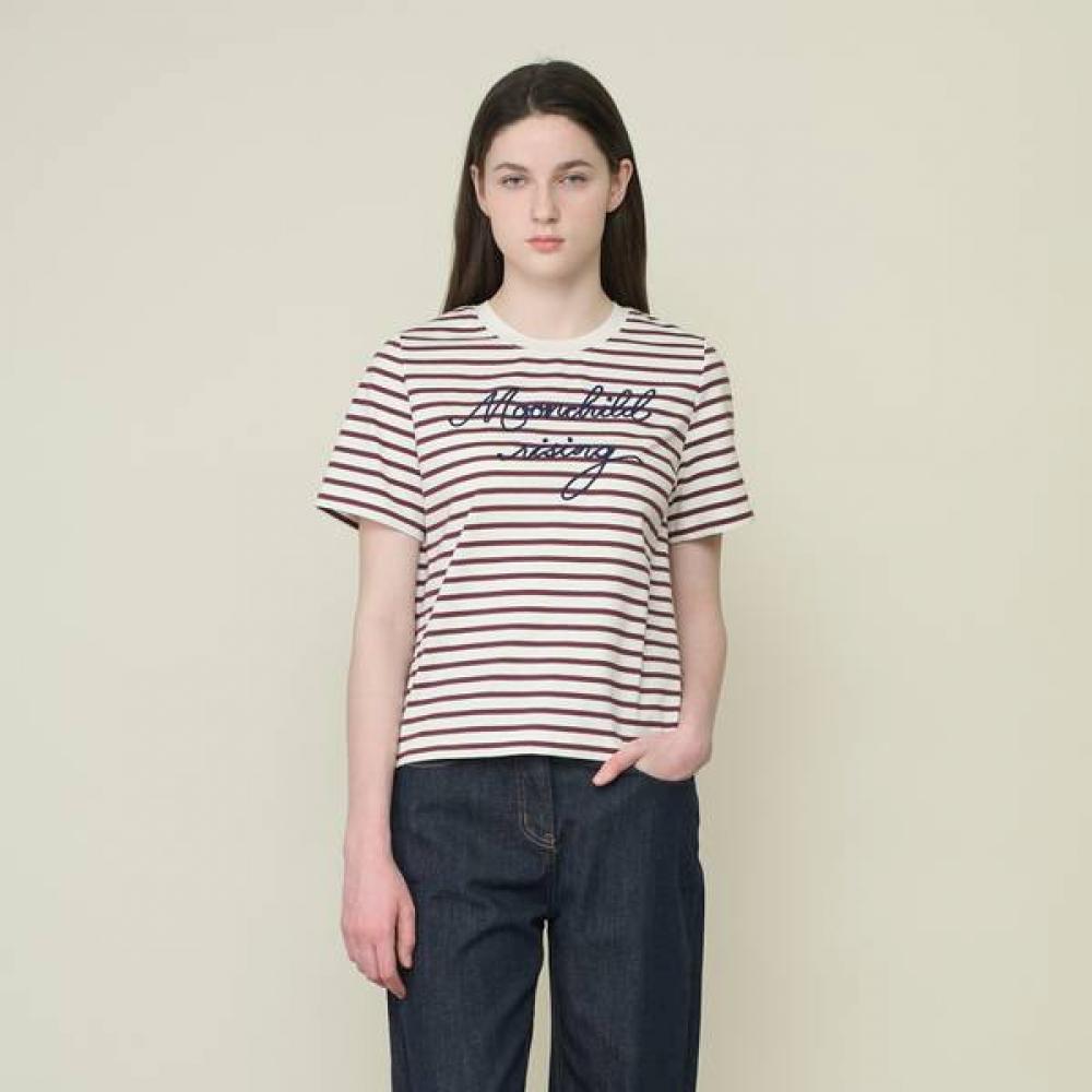 

Bcbg STring LeTTering STripe T shirT B6m3x410 brick (27)/55