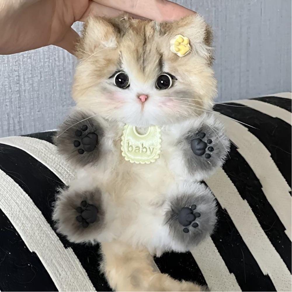 Handmade Twisty Stick Little Cat Pendant Plush Twist Bar Kitten Doll Toy DIY Material Package
