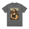 Funny Mona Lisa Fitness T-shirt Muscles Gym Casual Graphic Short Sleeve T-shirts Unisex Fashion Casual Oversized T Shirt Tops