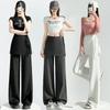 Design-Forward High-Waisted Drapey Skirt Pants Suit - Slim-Fit Casual Wide-Leg, Spring/Summer 2026