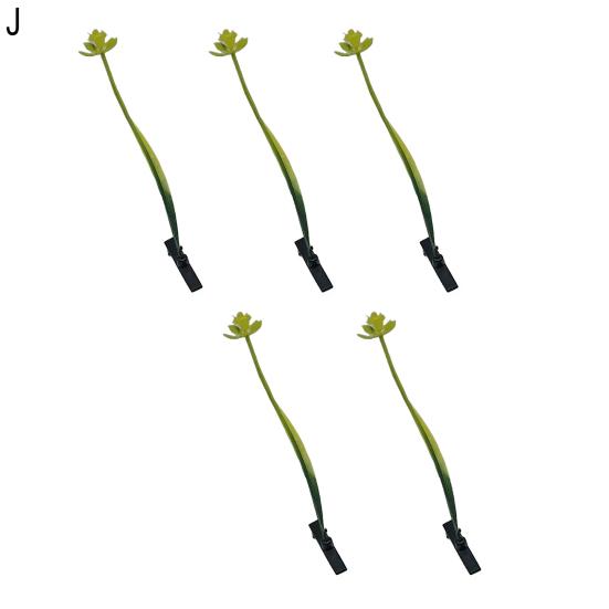 5Pcs Women Hair Clips 3D Flower Decor Anti-slip Design Hair Pins DIY Hairband Lightweight Hair Accessories