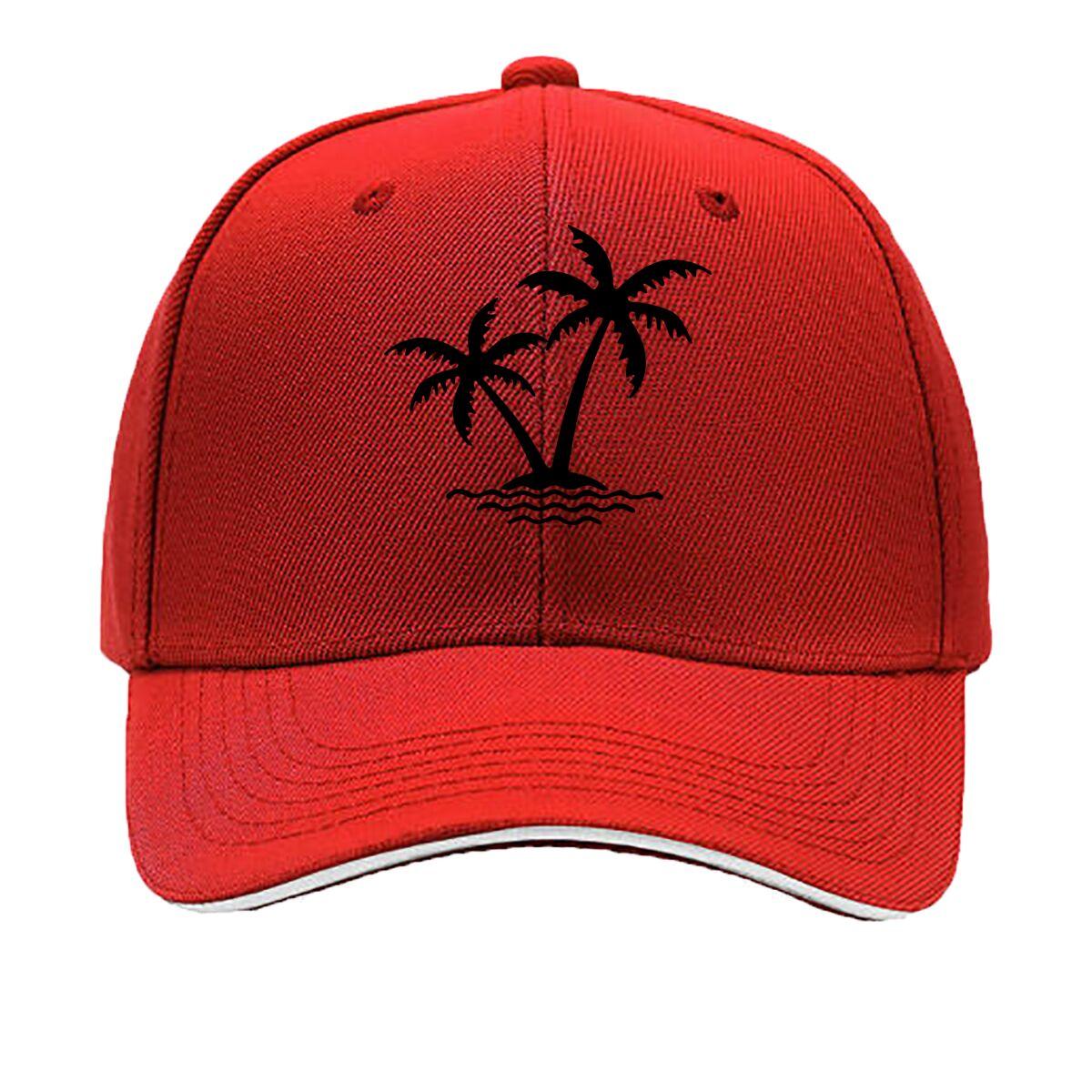 Coconut Tree Print Lightweight Breathable Casual Style with Adjustable Snapback Ideal for Su Sandwich Baseball Cap One Size