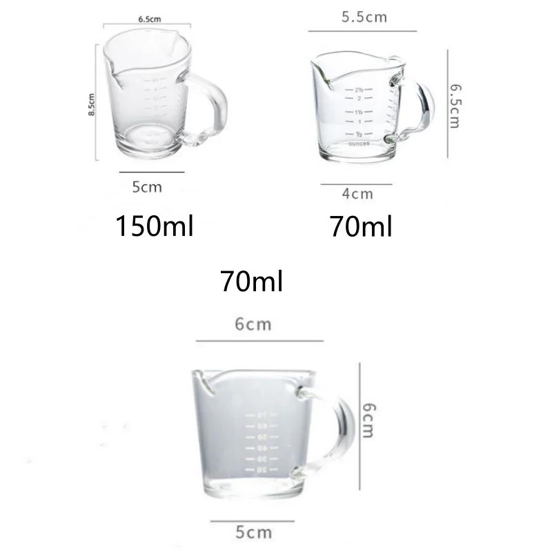 70/150ML Espresso Glass Cup Measuring Cup Milk Latte Jug Coffee Supplies Kitchen Dining & Bar Mug Drinkware Double Thick Bottom