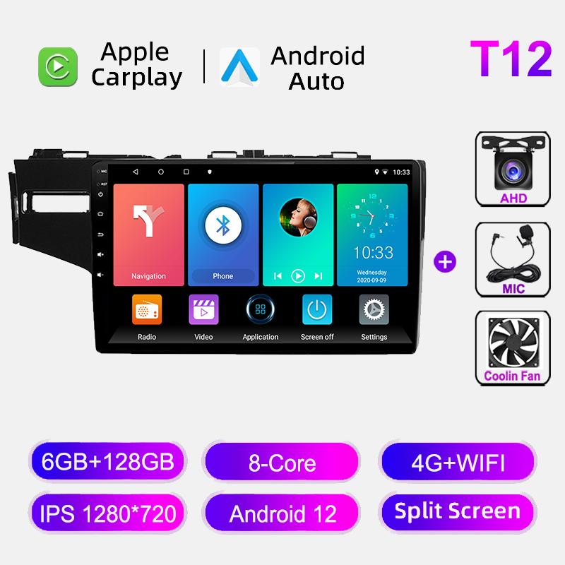 Car Radio Android For Honda Jazz 3 2015-2020 Fit 3 GP GK 2013-2020 Multimedia Video Player 4G WIFI Navigation GPS Carplay Stereo
