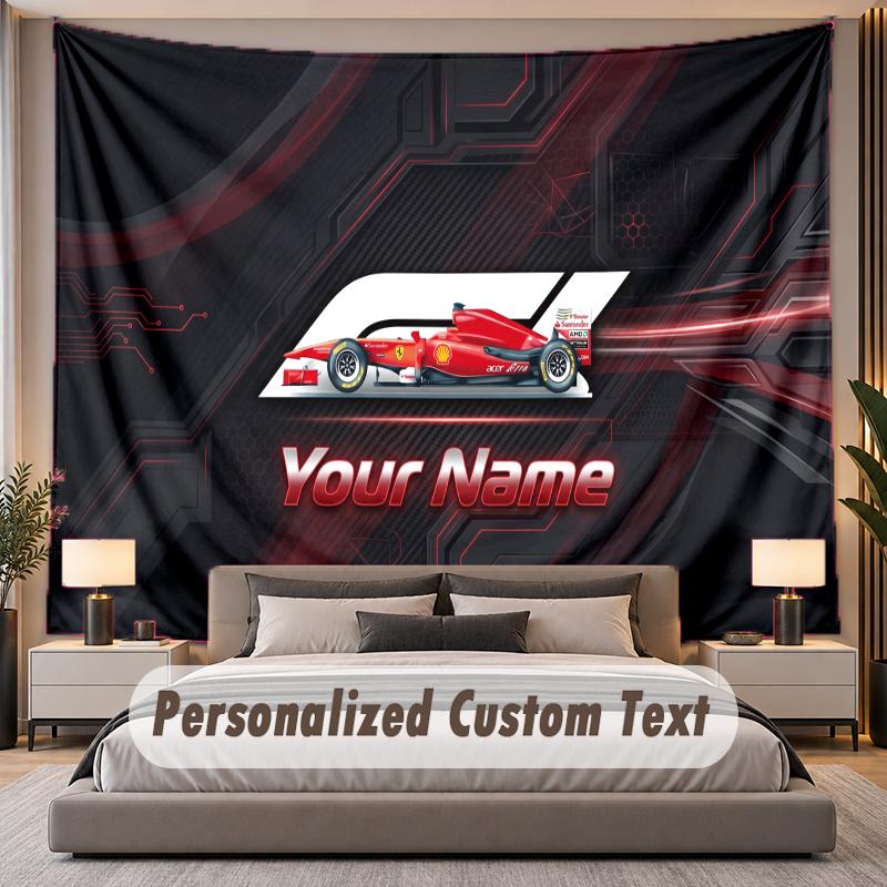 Custom Name Text Tapestry F1 Personalized Polyester Wall Tapestry For Bedroom And Room