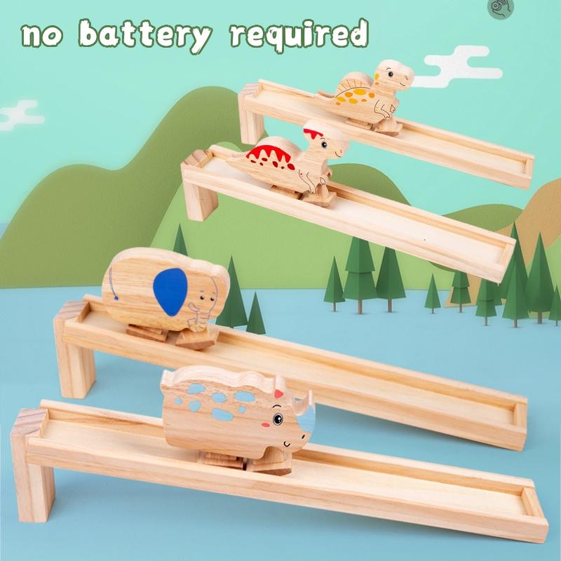 Wooden Dinosaur Ramp Toy For Kids' Concentration Development Non-electric Diy Colorful Packaging