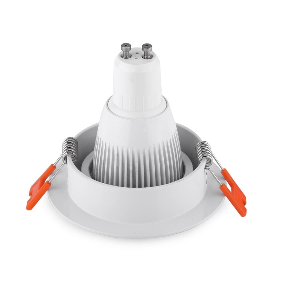 Round Square Recessed Spotlight GU10 MR16 Adjustable Spot Light Fixture LED Downlight Ceiling Spot Light Frame Indoor